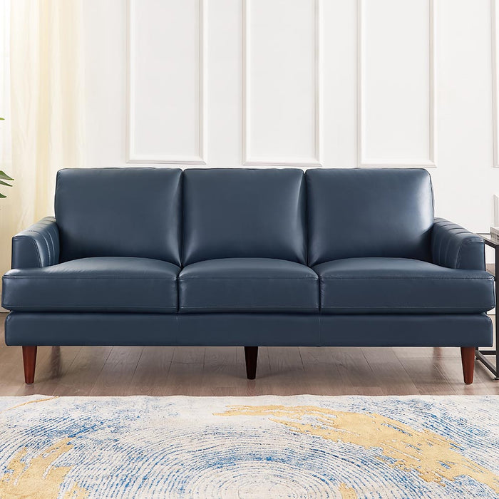 Hydeline Cassis Leather Sofa - Navy