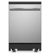 GE 24\" 54 dBA Portable Top-Control Dishwasher with Piranha Hard Food Disposer - Stainless - GPT225SSLSS