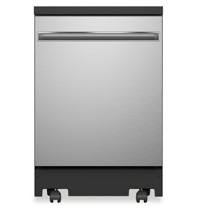 GE 24\" 54 dBA Portable Top-Control Dishwasher with Piranha Hard Food Disposer - Stainless - GPT225SSLSS