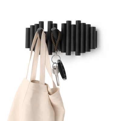 Umbra Picket Rail Wall Hooks - Black|Crochets muraux Picket Rail de Umbra - noirs