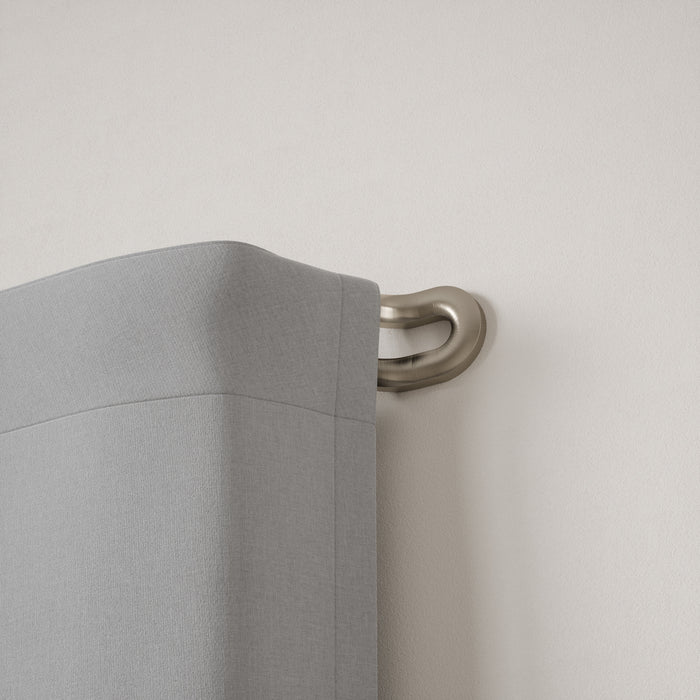 Umbra Midnight Nickel Expandable Double Blackout 3/4\" Curtain Rod - 42\"-120\" 