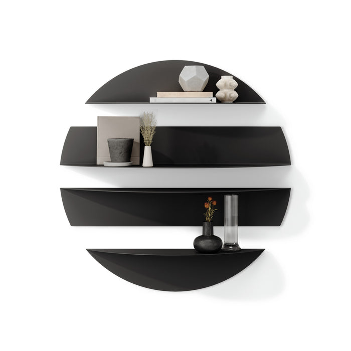 Umbra Modern Steel Solis Decorative Floating Wall Shelves - Black