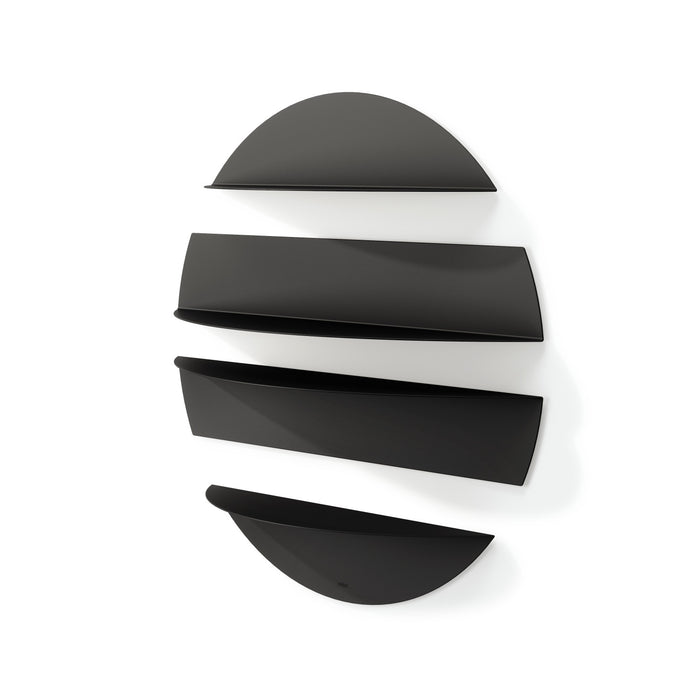 Umbra Modern Steel Solis Decorative Floating Wall Shelves - Black