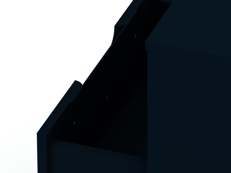 Manhattan Comfort Rockefeller Mid-Century Modern Nightstand with Drawer - Tatiana Midnight Blue