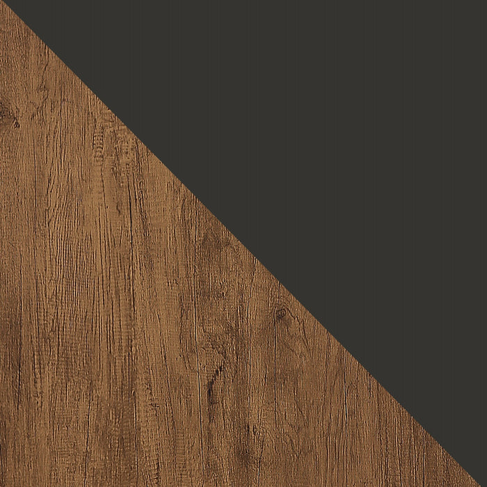 Manhattan Comfort Rockefeller Mid-Century Modern Nightstand with Drawer - Natural & Textured Grey