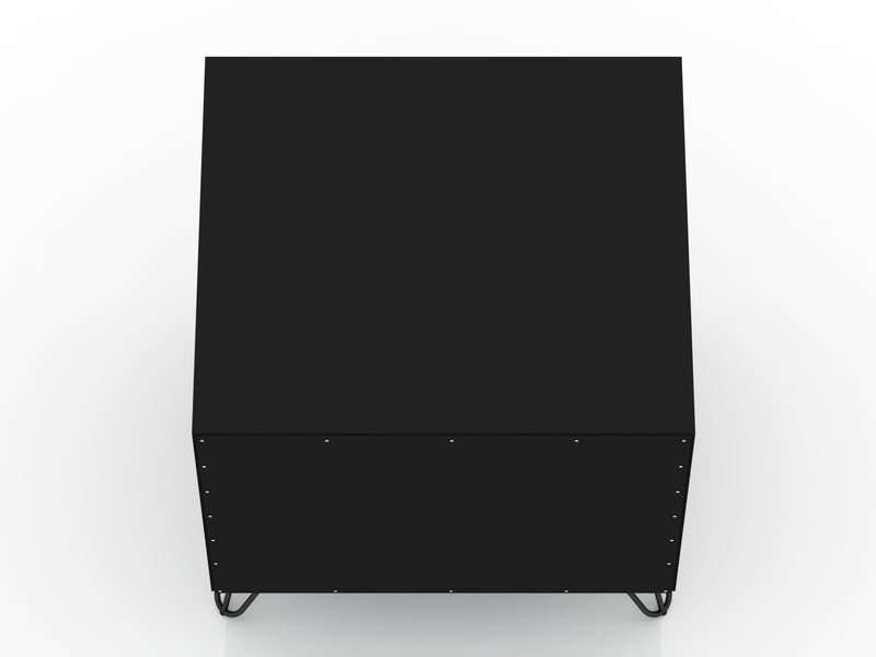 Manhattan Comfort Rockefeller Mid-Century Modern Nightstand with 2-Drawer - Black