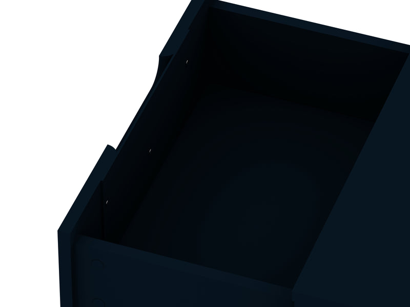 Manhattan Comfort Rockefeller Mid-Century Modern Nightstand with 2-Drawers - Tatiana Midnight Blue