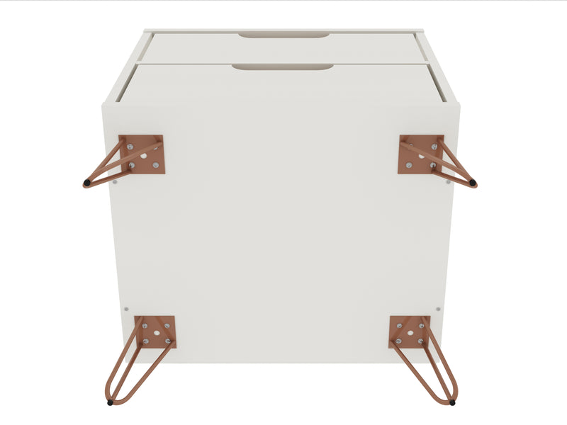 Manhattan Comfort Rockefeller Mid-Century Modern Nightstand with 2-Drawer