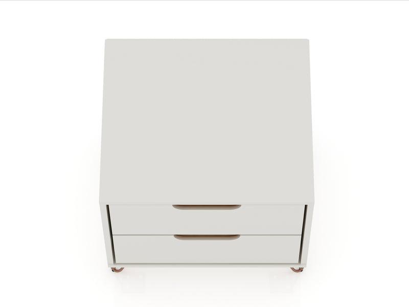 Manhattan Comfort Rockefeller Mid-Century Modern Nightstand with 2-Drawer