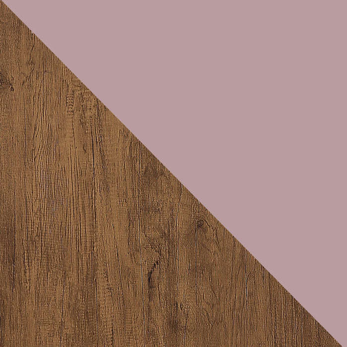 Manhattan Comfort Rockefeller Mid-Century Modern Dresser with 3-Drawers - Natural & Rose Pink