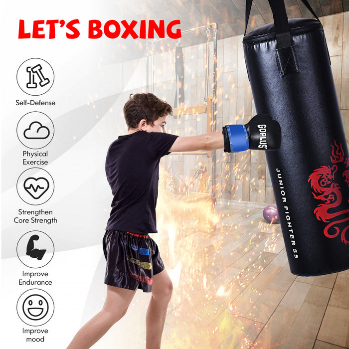 Goplus 40lbs Filled Punching Boxing Suit W/sandbag Gloves Rucksack Hook Jump Rope