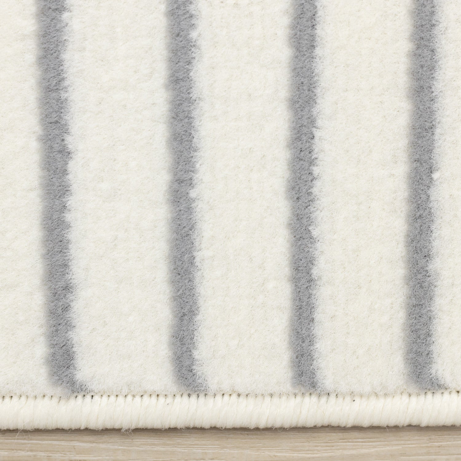 Forte White Grey Curved Arches Indoor Area Rug - 5'3