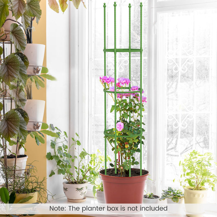 Costway 2-pack Garden Trellis 57\" Plant Support & Tomato Cages With Adjustable Height