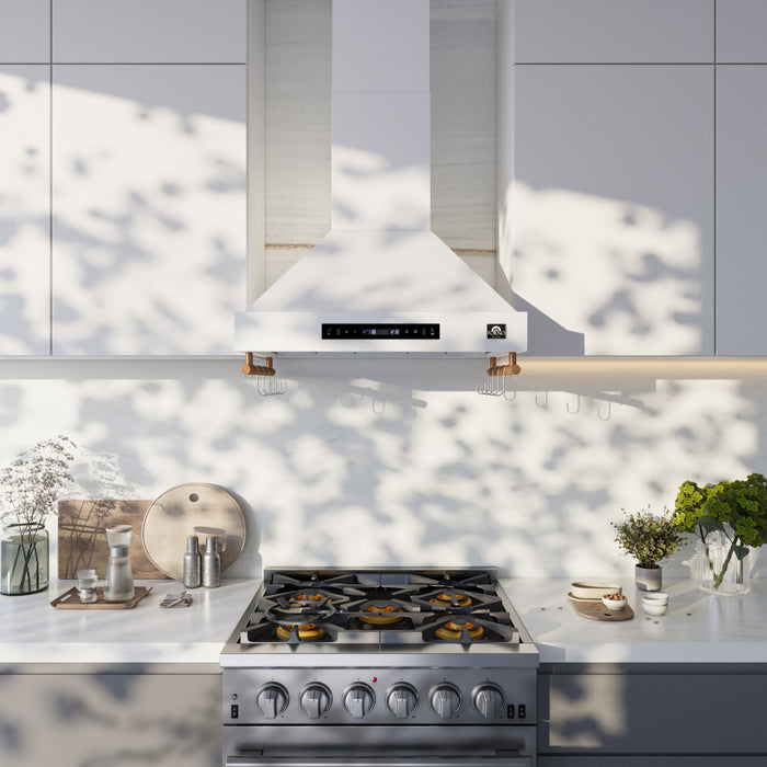 Forno Venezia 30 Inch Wall-Mounted Range Hood, White-FRHWM5503-30WHT