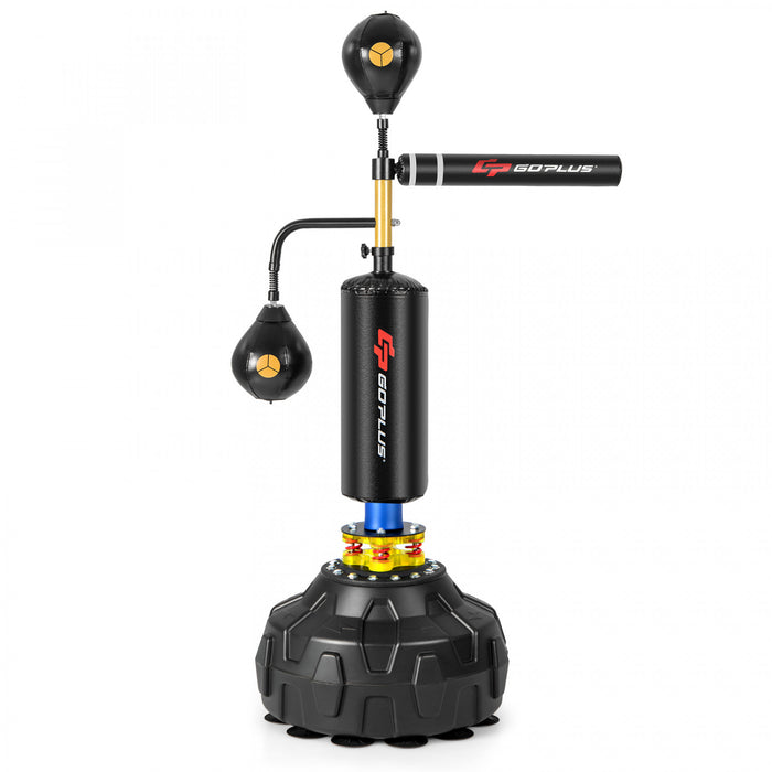 Goplus Boxing Speed Trainer Freestanding Fillable 360° Spinning Bar Adjustable Height