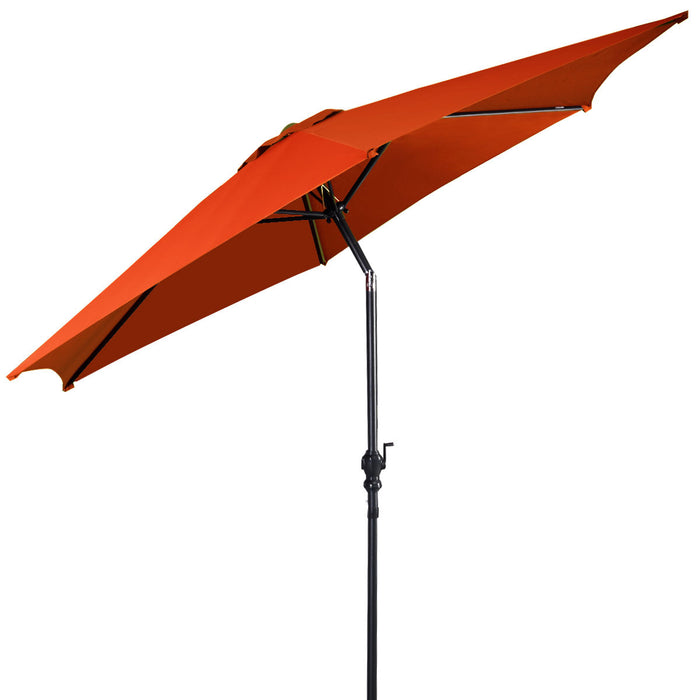 Costway 10 FT Patio Umbrella Patio Market Steel Tilt W/ Crank Outdoor Yard Garden Orange