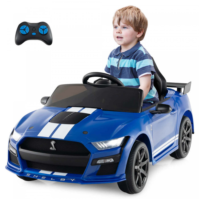 Costway 12v Licensed Ford Mustang Shelby Gt500 Kids Ride On Car With Remote Control Navy
