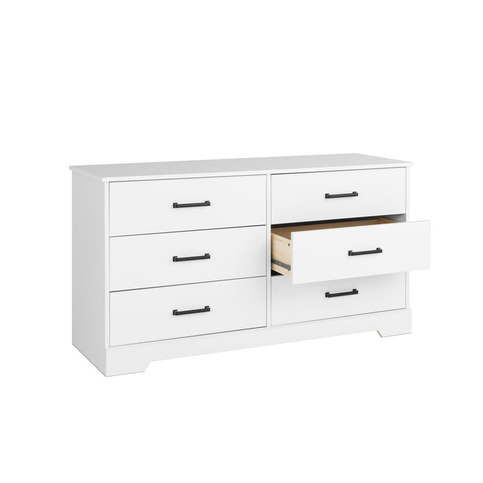 Prepac Rustic Ridge Farmhouse 6-Drawer Dresser - White
