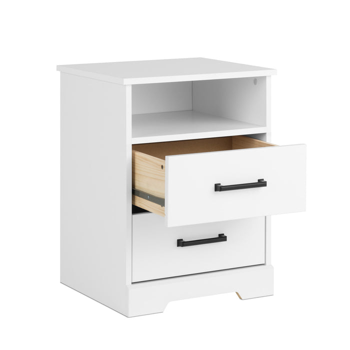 Prepac Rustic Ridge Farmhouse 2-Drawer Nightstand - White
