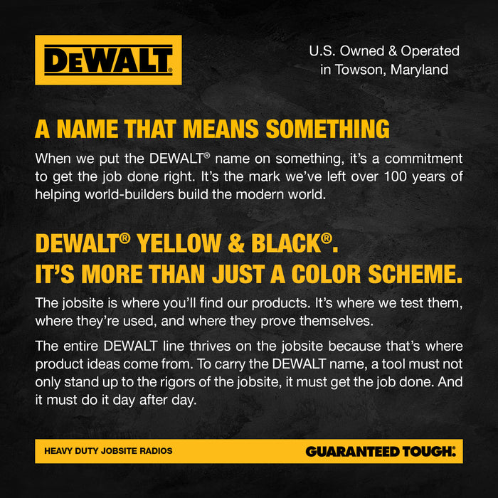 6 Dewalt DXFRS800 Work Site Walkie Talkies - 2 Watt, Heavy Duty, Long Range Indoor-Outdoor Two Way Radios + 22 Channel