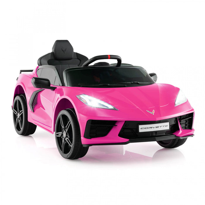 Costway 12v Electric Kids Ride On Car With Remote Control Wireless Connection Lights Pink