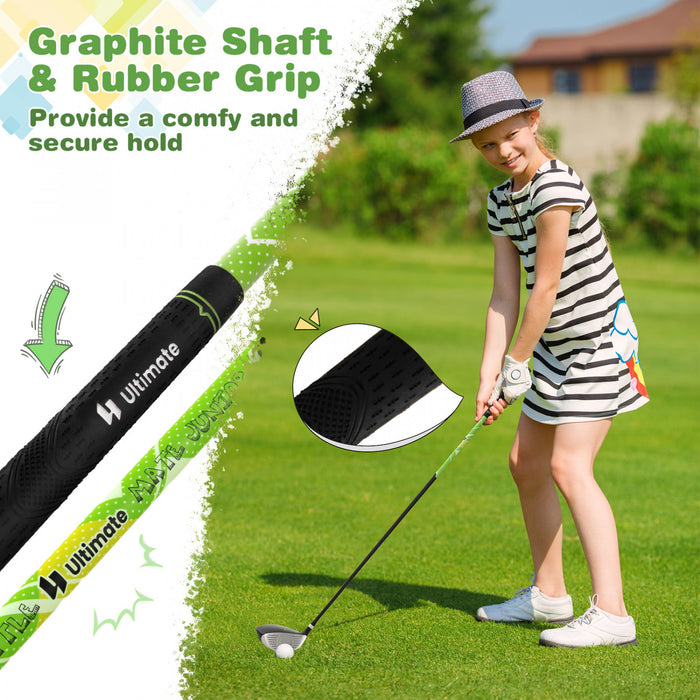 Ultimate Junior Complete Golf Club Set For Kids Age 11-13 Years Old Golf Practice Set Green