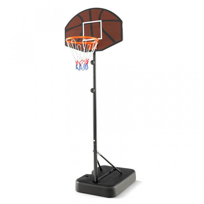 Costway Basketball Hoop 5.6-6.5 Ft Height Adjustable For Kids With Shatterproof Backboard