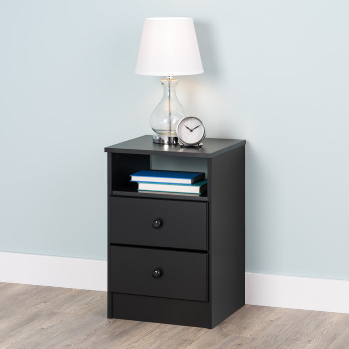 Astrid 2-Drawer Nightstand - Black