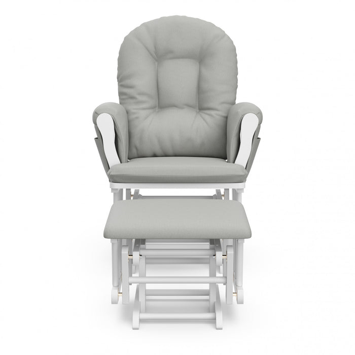 Storkcraft Hoop Glider and Ottoman - White/Light Gray
