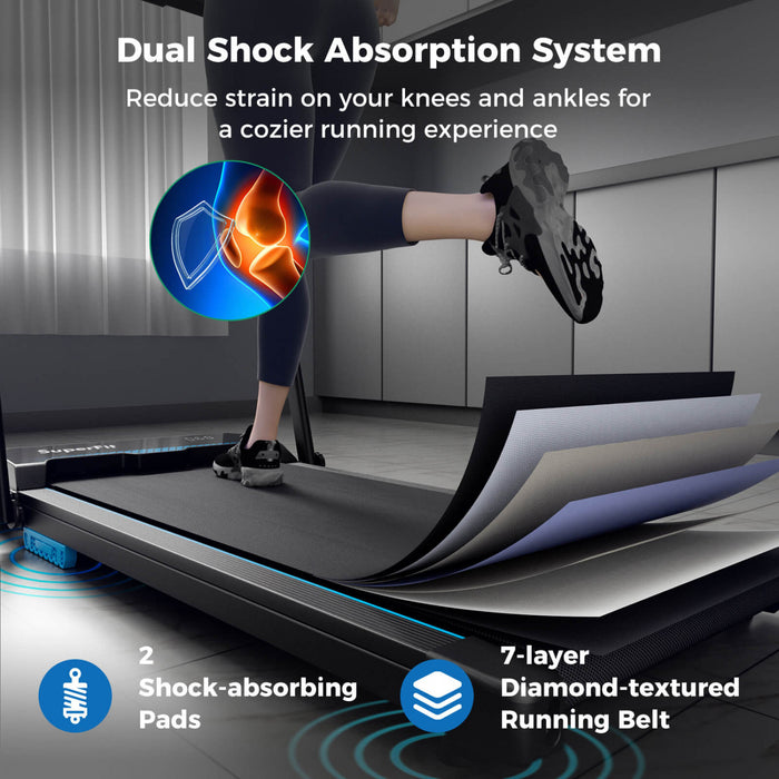 Costway 3 In 1 Folding Treadmill With Remote Control Led Display And App For Home Blue