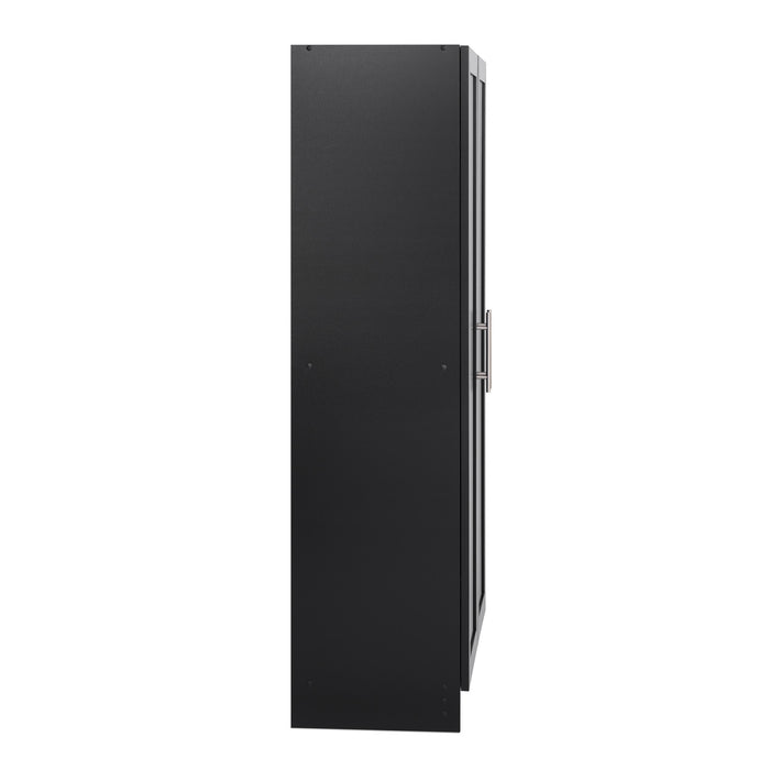 Elite Accent Storage Cabinet with Panel Doors & 3 Shelves - Black
