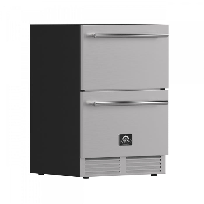 Forno Cosenza 24 Inch Built-In Indoor/Outdoor Drawer Freezer with Ice Maker, 4.69 cu.ft. - FDRBI1838-24S