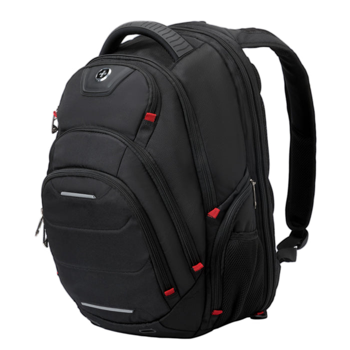 Swissdigital Neptune Backpack – 16\" Laptop Bag, USB Charging, SDD Finder, RFID Protection, TSA-Friendly, Add-A-Bag System