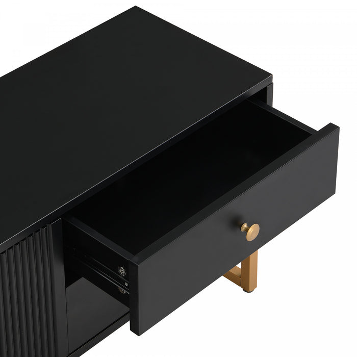 Gavin 68.8\" TV Cabinet with Storage Drawers and Media Organization Function,Black Tv Stand