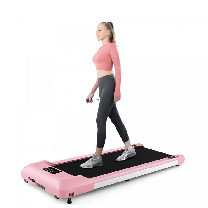 Superfit 0.6-3.8mph Walking Pad Under Desk Treadmill With Remote Control And Led Display Pink