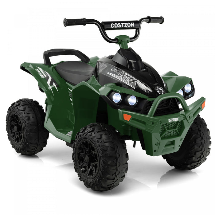 Costway 12v Battery Powered Kids Ride On Atv Electric 4-wheeler Quad Car With Mp3 & Light