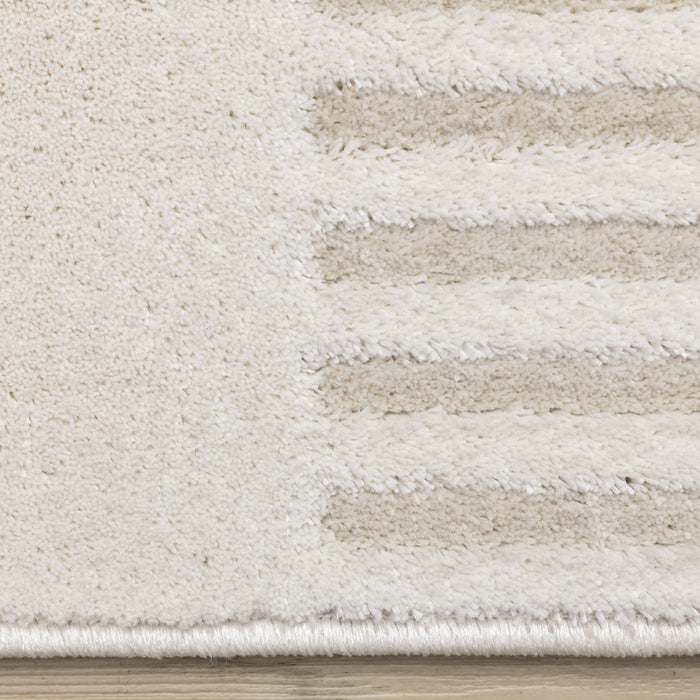 Hudson Modern Geometric Cream Beige Area Rug - 5'3\" x 7'7\"