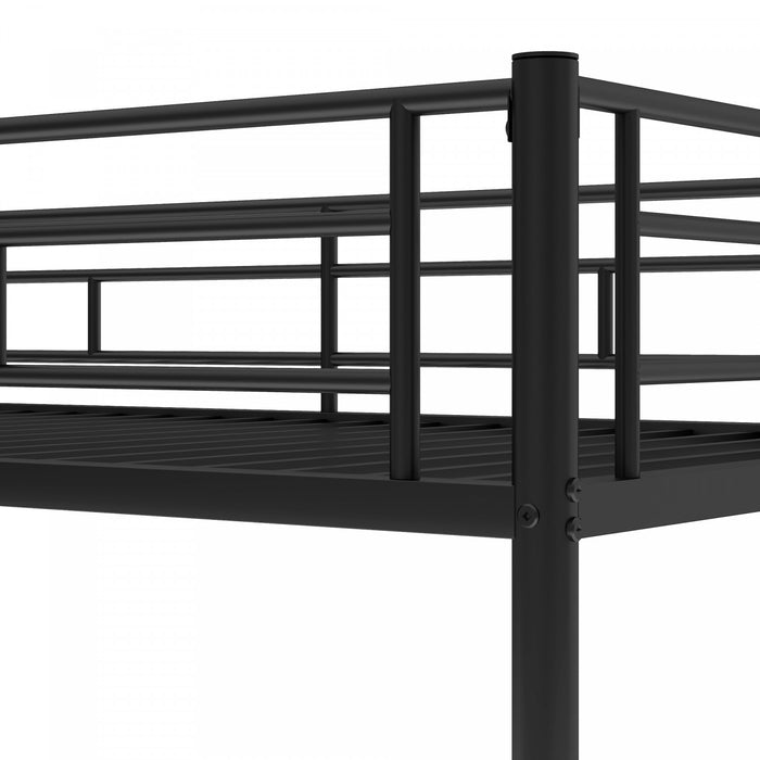 Tammy Space-saving Metal Twin Over Bunk Bed With Trundle, Black
