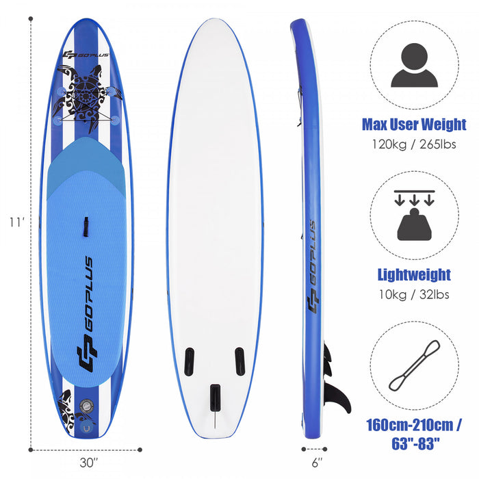 Goplus 11' Inflatable Stand Up Paddle Board Sup W/carrying Bag Aluminum Paddle