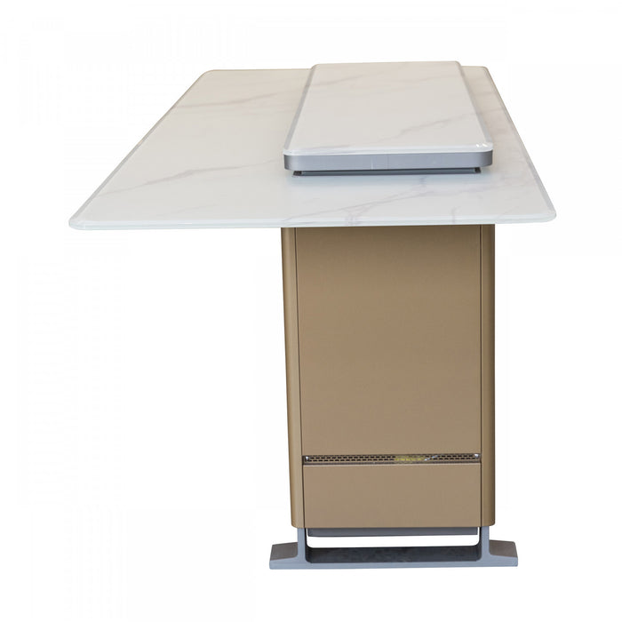Forno Elevato Smart Bar Table in White, 5.3 cu.ft fridge and freezer-FBTFR7037-72WHT 