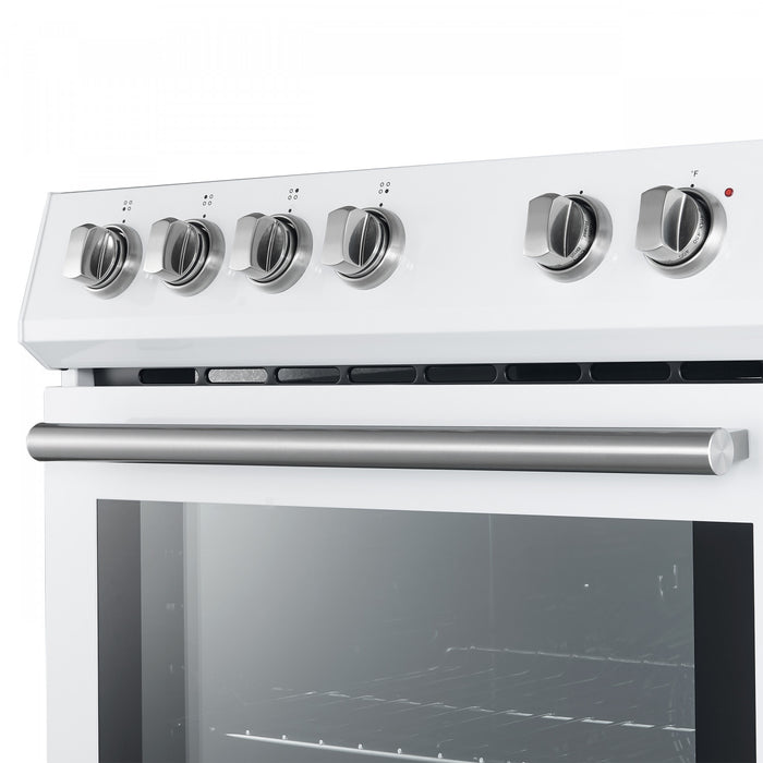 Leonardo Espresso 30\" Slide-In Electric Range in White, 5.0 cu. Ft. - FFSEL6022-30WHT