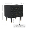 Geo 2-Drawer Textured Nightstand - Black|Table de nuit Geo texturée à 2 tiroirs - noire