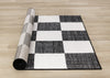 Covington Black White Checkered Pattern Rug, 6'7" x 9'10" Indoor Area Rug | Tapis Covington a Carreaux Noir et Blanc, 6'7" x 9'10"