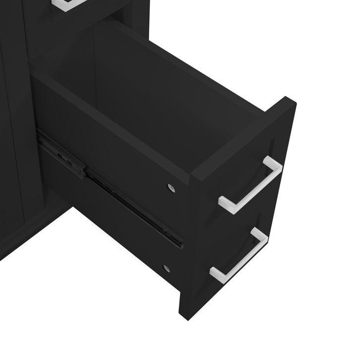 Savannah 30 Inch Bathroom Vanity with Ceramic Sink and Spacious Storage Cabinet, Black