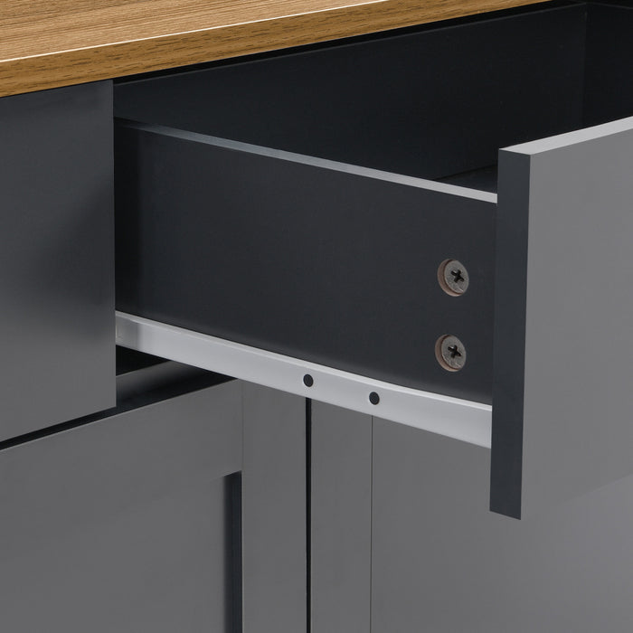 Grace 55.1\" Rustic Wood Buffet Cabinet with Doors and Drawers,Grey Accent Cabinet