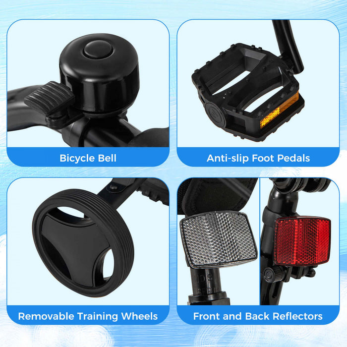 Costway 16\" Kid's Bike With Adjustable Handlebar & Saddle Dual Disc Brakes Black