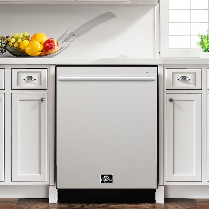 Forno Romano 24 in. Built-In Tall Tub Dishwasher, Top Control, 52 dBA - FDWBI8035-24S