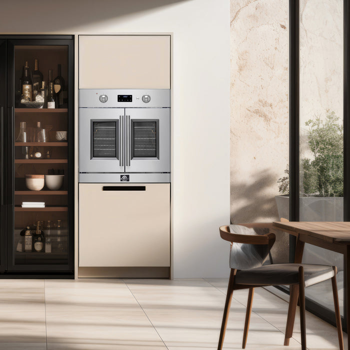 Forno Asti 30\" French Door Electric Wall Oven in Stainless Steel, 3.68 cu. ft. - FBOEL1333-30