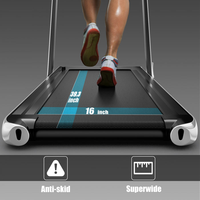 Superfit 2.25hp 2 In 1 Folding Treadmill W/ Speaker Remote Control App Silver