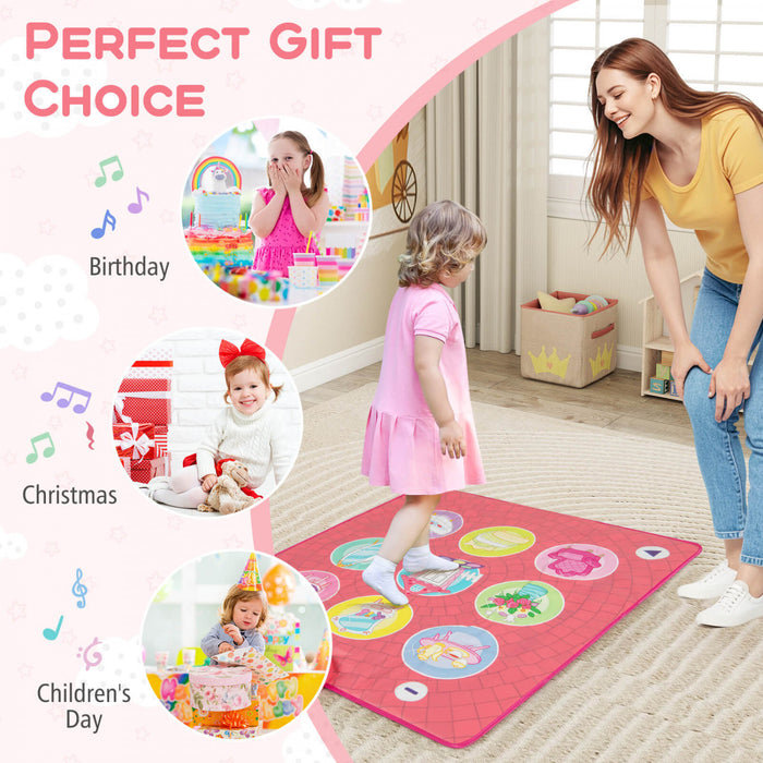 Costway Kids Dance Mat Electronic Dancing Pad with 3 Game Modes Music Dance Step Play Toy